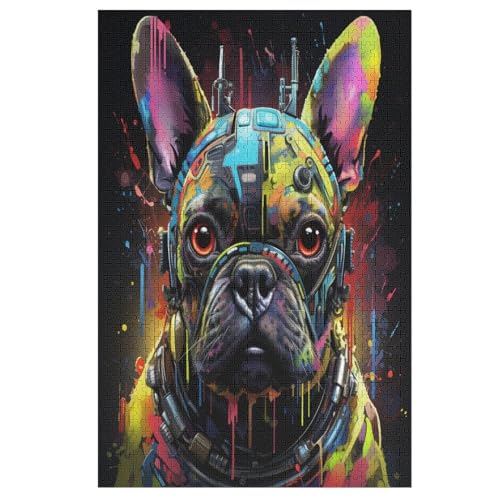 Süßer Hund Puzzles 1000 Teile Erwachsener Kniffel Spaß Für Die Ganze Familie, Holzpuzzle Kinder Erwachsene, Impossible Puzzle Schwer 78×53cm von LLLBBB