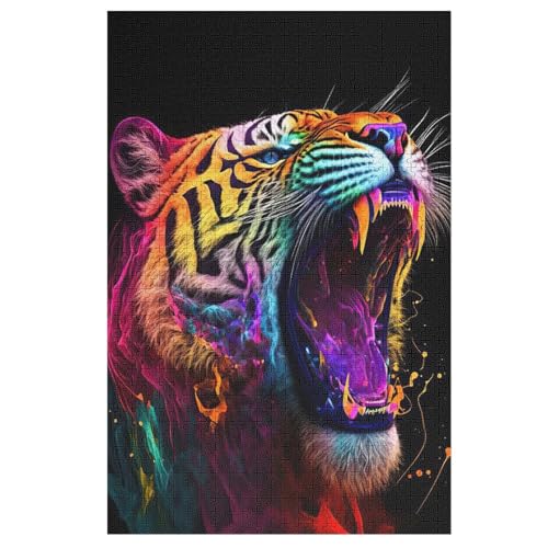 Tiger -Puzzle, 1000 Teile,Holzpuzzle Für Erwachsene Kinder, Lustiges Spielzeug, Denkspiel, Bildungsspiel, 78×53cm von LLLBBB