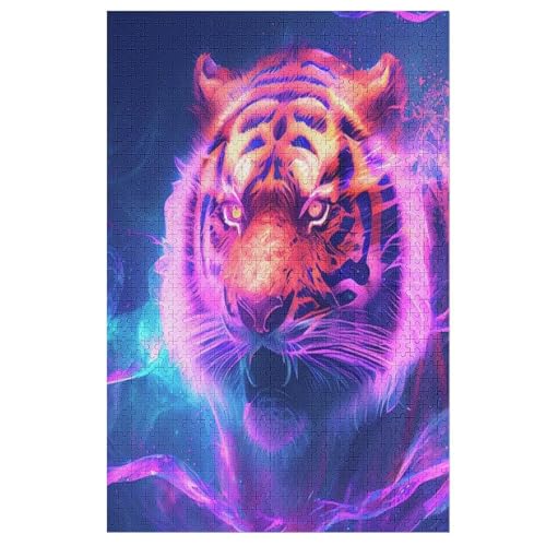 Tiger -Puzzle, 1000 Teile,Holzpuzzle Für Erwachsene Kinder, Lustiges Spielzeug, Denkspiel, Bildungsspiel, 78×53cm von LLLBBB