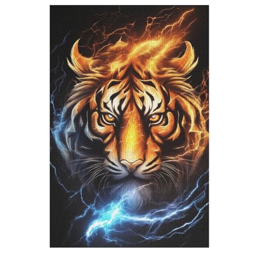 Tiger -Puzzle, 1000 Teile,Holzpuzzle Für Erwachsene Kinder, Lustiges Spielzeug, Denkspiel, Bildungsspiel, 78×53cm von LLLBBB