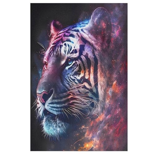 Tiger -Puzzle, 1000 Teile,Holzpuzzle Für Erwachsene Kinder, Lustiges Spielzeug, Denkspiel, Bildungsspiel, 78×53cm von LLLBBB