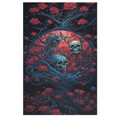 Totenkopf 1000 Teile Puzzles, Wood Craft, Hochwertiges Modernes Puzzle, DIY, Für Erwachsene Und Kinder Ab 12 Jahren, 78×53cm Totenkopf 1000 Teile Puzzles, Wood Craft, Hochwertiges Modernes Puzzle, DIY, Für Erwachsene Und Kinder Ab 12 Jahren, 78×53cm von LLLBBB