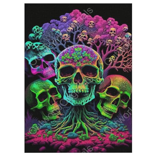 Totenkopf Puzzle Für Erwachsene 1000 Teile Premium Recyceltes Brett Zum Lernen, Lernspielzeug, Familienspiele Kinder Holzpuzzle 42×30cm Totenkopf Puzzle Für Erwachsene 1000 Teile Premium Recyceltes Brett Zum Lernen, Lernspielzeug, Familienspiele Kinder Holzpuzzle 42×30cm von LLLBBB