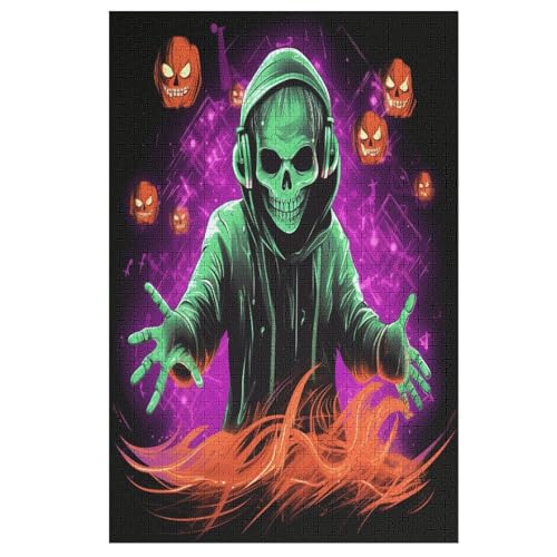 Totenkopf Puzzles 1000 Teile Erwachsener Kniffel Spaß Für Die Ganze Familie, Holzpuzzle Kinder Erwachsene, Impossible Puzzle Schwer 78×53cm von LLLBBB