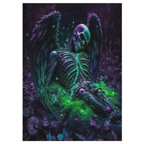 Totenkopf Puzzles 1000 Teile Für Jugendliche Kreatives Holzpuzzlespielzeug Familienspiel Schwierigkeitsgrad Herausforderungspuzzles 42×30cm von LLLBBB