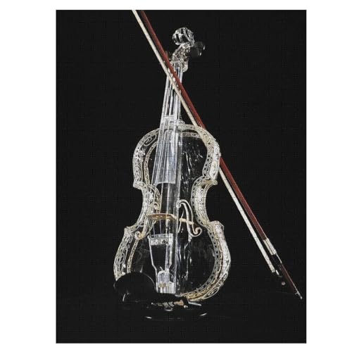 Violine Holzpuzzle 500 Teile Klassische Puzzles Erwachsene Kinder Puzzle DIY Kit Holzspielzeug Einzigartiges Geschenk 55×41cm von LLLBBB