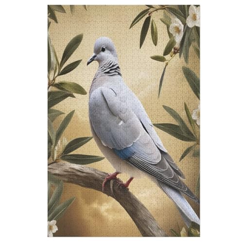 Weiße Taube Puzzles 1000 Teile Erwachsener Kniffel Spaß Für Die Ganze Familie, Holzpuzzle Kinder Erwachsene, Impossible Puzzle Schwer 78×53cm von LLLBBB