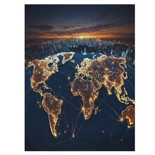 Weltkarte Puzzle, Puzzles Für Erwachsene Kinder, 500 Teile Holzpuzzle, Für Jugendliche Herausforderungsspielzeug 55×41cm Weltkarte Puzzle, Puzzles Für Erwachsene Kinder, 500 Teile Holzpuzzle, Für Jugendliche Herausforderungsspielzeug 55×41cm von LLLBBB