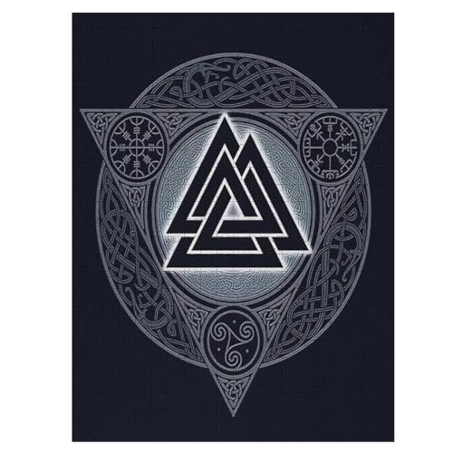 Wikingermythos 1000 Teile Premium-Puzzles Für Erwachsene Kinder- Holzpuzzles Spaß Und Lernspiele - Perfekte Puzzle-Geschenke 55×41cm von LLLBBB