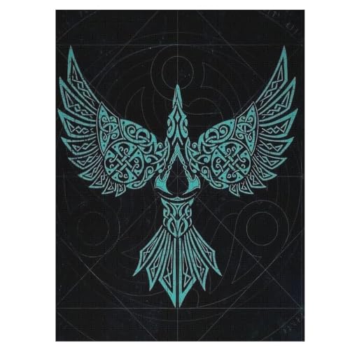 Wikingermythos 1000 Teile Puzzles Für Erwachsene, Impossible Puzzle, Geschicklichkeitsspiel Für Die Ganze Familie, Kinder Holzpuzzle 55×41cm von LLLBBB