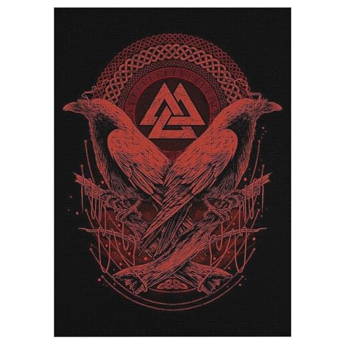 Wikingermythos Holzpuzzle 1000 Teile, Knobelspiele Für Erwachsene, Teenager, Puzzles Unmögliche - Kinder Puzzle Zimmer Deko 42×30cm von LLLBBB
