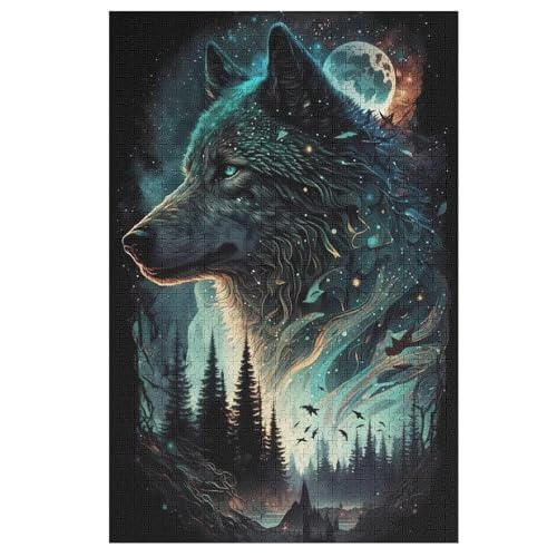 Wolf Holzpuzzle 1000 Teile Klassische Puzzles Erwachsene Kinder Puzzle DIY Kit Holzspielzeug Einzigartiges Geschenk 78×53cm Wolf Holzpuzzle 1000 Teile Klassische Puzzles Erwachsene Kinder Puzzle DIY Kit Holzspielzeug Einzigartiges Geschenk 78×53cm von LLLBBB
