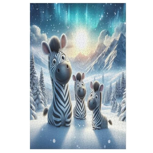 Zebra Holzpuzzle 1000 Teile Klassische Puzzles Erwachsene Kinder Puzzle DIY Kit Holzspielzeug Einzigartiges Geschenk 78×53cm von LLLBBB