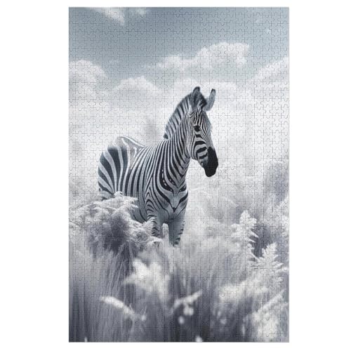 Zebra -Puzzle, 1000 Teile,Holzpuzzle Für Erwachsene Kinder, Lustiges Spielzeug, Denkspiel, Bildungsspiel, 78×53cm von LLLBBB