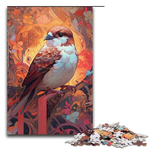 1000 Teile Farbsperling-Puzzle für Erwachsene, Puzzle zum Stressabbau, Staycation-Zeitvertreib, Größe 38 x 26 cm von LLONGKT