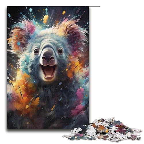1000 Teile Malen-Farben-Koala-Puzzle für Erwachsene, Spaß für die ganze Familie, anspruchsvolles Puzzlespiel und Familienspiel für Teenager ab 14 Jahren (Größe 38 x 26 cm) von LLONGKT