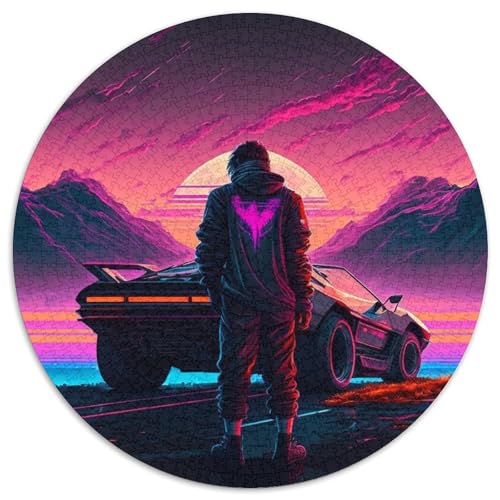 1000-Teile-Puzzle für Erwachsene, Synthwave-Papierpuzzle, Denkspiel für Teenager, Familienspieleabend (Größe 67,5 x 67,5 cm) von LLONGKT