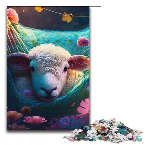 1000 Teile Schönes Schaf-Puzzle, Geschenk-Puzzle für Erwachsene, Künstlersammlung, Bildende Kunst für Teenager ab 14 Jahren, Größe 38 x 26 cm 1000 Teile Schönes Schaf-Puzzle, Geschenk-Puzzle für Erwachsene, Künstlersammlung, Bildende Kunst für Teenager ab 14 Jahren, Größe 38 x 26 cm von LLONGKT
