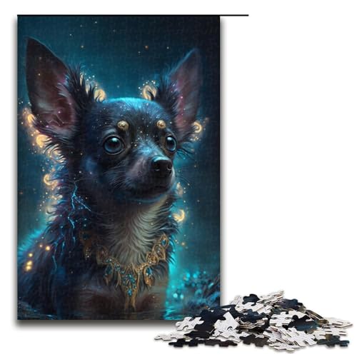 1000 Teile für Erwachsene, Chihuahua-Puzzles für Holzpuzzles, Lernspiel, Herausforderungsspielzeug (Größe 50 x 75 cm) von LLONGKT
