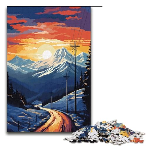 1000 Teile für Erwachsene, wunderschönes Aurora Borealis-Puzzle für Teenager, Papppuzzle, gutes Geschenk für Erwachsene, Größe 38 x 26 cm von LLONGKT