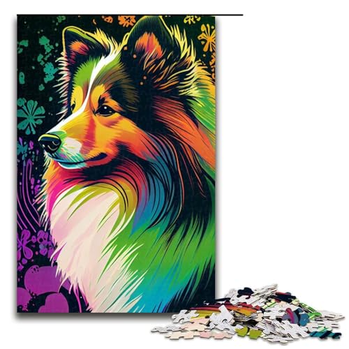 1000 Teile für Erwachsene und Teenager, Shetland Sheepdog, Farbpuzzle für Teenager, Holzpuzzle, tolles Geschenk für Erwachsene, Größe 50 x 75 cm 1000 Teile für Erwachsene und Teenager, Shetland Sheepdog, Farbpuzzle für Teenager, Holzpuzzle, tolles Geschenk für Erwachsene, Größe 50 x 75 cm von LLONGKT