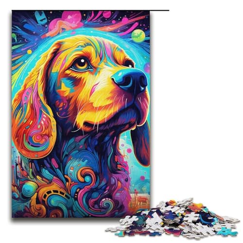 1000-teiliges Beagle-Puzzle für Papppuzzles, pädagogisches Spielzeug zum Stressabbau, Größe 38 x 26 cm von LLONGKT