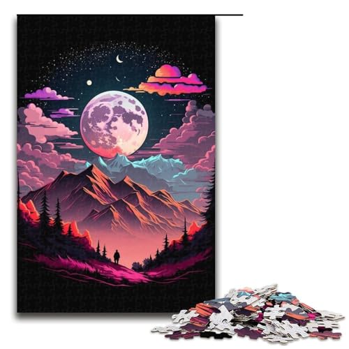 1000-teiliges Berglandschafts-Puzzle für Erwachsene und Teenager, Holzpuzzle, Familienaktivität (Größe 50 x 75 cm) von LLONGKT