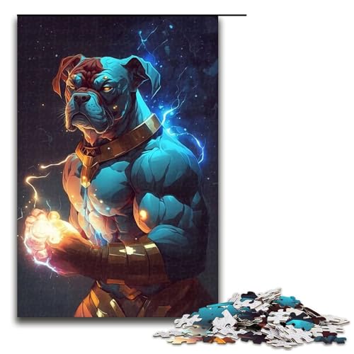 1000-teiliges Boxer-Hunde-Puzzle für Erwachsene, Puzzlespiel, Spielzeug, anspruchsvolles Puzzlespiel und Familienspiel, Größe 50 x 75 cm von LLONGKT