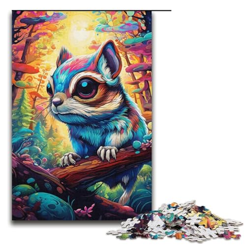 1000-teiliges Eichhörnchen-Puzzle für Papppuzzles, pädagogisches Spielzeug zum Stressabbau, Größe 38 x 26 cm von LLONGKT
