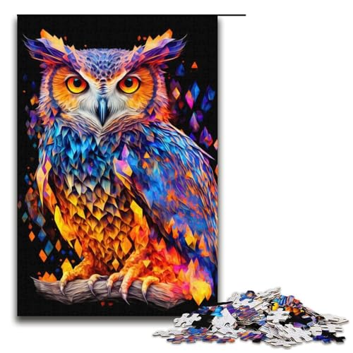 1000-teiliges Eulen-Puzzle, Papppuzzle, pädagogisches Spielzeug zum Stressabbau, Größe 38 x 26 cm 1000-teiliges Eulen-Puzzle, Papppuzzle, pädagogisches Spielzeug zum Stressabbau, Größe 38 x 26 cm von LLONGKT