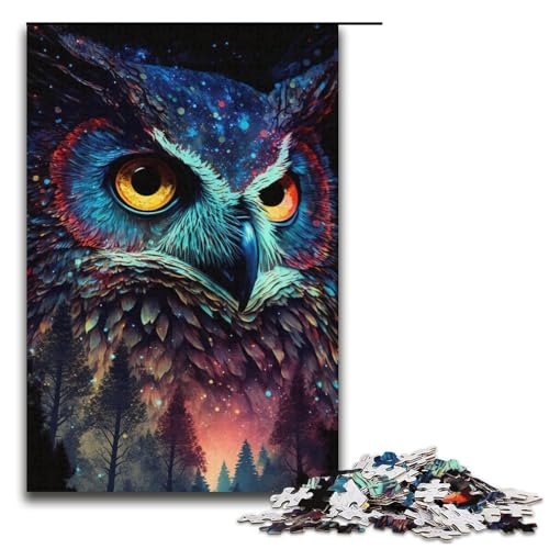 1000-teiliges Eulen-Puzzle für Papppuzzles, pädagogisches Spielzeug zum Stressabbau, Größe 38 x 26 cm von LLONGKT