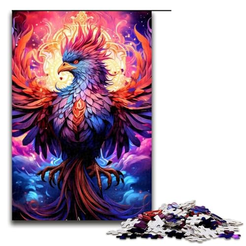1000-teiliges Farb-Phoenix-Puzzle für Erwachsene, Puzzle-Wanddekoration, Staycation-Zeitvertreib, geeignet für Jugendliche ab 14 Jahren, Größe 50 x 75 cm von LLONGKT