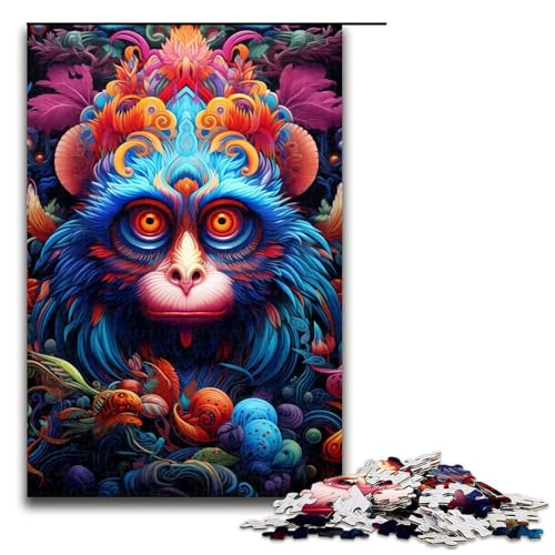 1000-teiliges Gorilla-Tierpuzzle für Holzpuzzles, pädagogisches Spielzeug zum Stressabbau, Größe 50 x 75 cm von LLONGKT