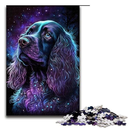 1000-teiliges Hunde-Puzzle für Holzpuzzles, pädagogisches Spielzeug zum Stressabbau, Größe 50 x 75 cm von LLONGKT