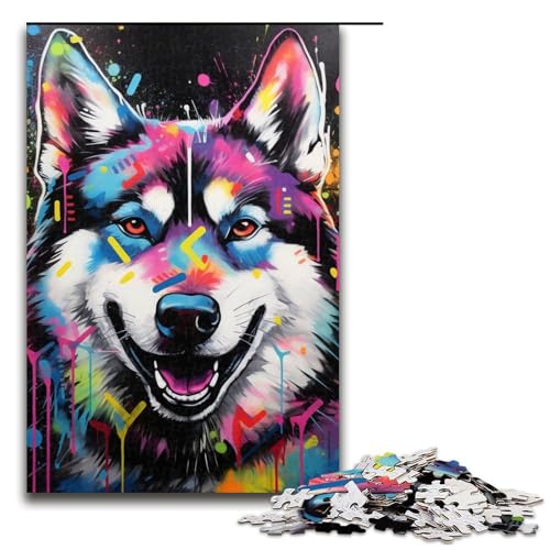 1000-teiliges Husky-Puzzle, Holzpuzzle, Heimdekoration, Größe 50 x 75 cm 1000-teiliges Husky-Puzzle, Holzpuzzle, Heimdekoration, Größe 50 x 75 cm von LLONGKT