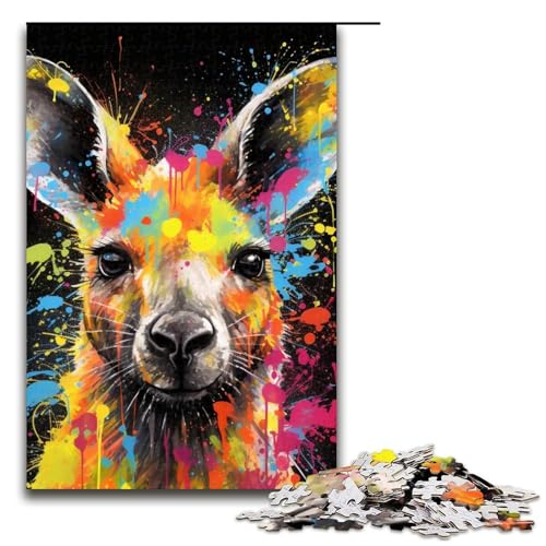 1000-teiliges Känguru-Puzzle, Holzpuzzle, pädagogisches Spielzeug zum Stressabbau, Größe 50 x 75 cm von LLONGKT
