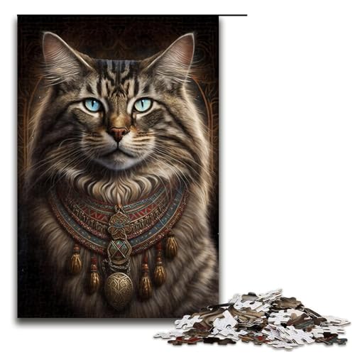 1000-teiliges Katzen-Puzzle für Teenager, Holzpuzzle, Heimdekorationsspielzeug (Größe 50 x 75 cm) von LLONGKT