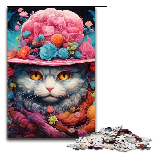 1000-teiliges Katzenpuzzle für Erwachsene, Spiel für Teenager ab 14 Jahren, Größe 50 x 75 cm von LLONGKT