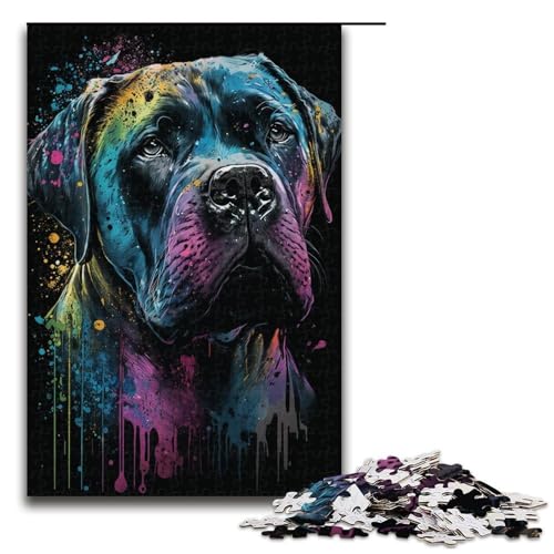 1000-teiliges Labrador-Puzzle für Teenager, Holzpuzzle, Familienaktivität (Größe 50 x 75 cm) von LLONGKT