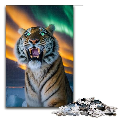 1000-teiliges Löwen-Puzzle, Holzpuzzle, Lernspielzeug, Familienspiele, Größe 50 x 75 cm von LLONGKT