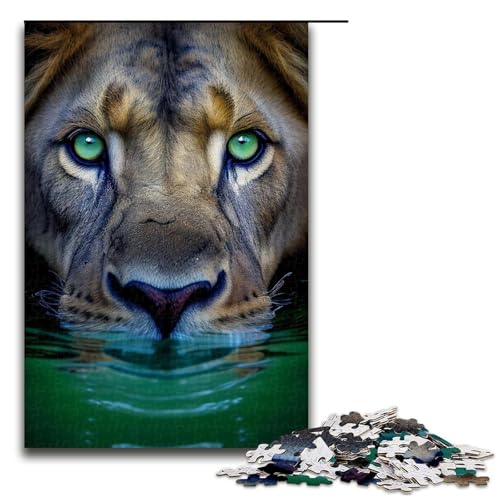 1000-teiliges Löwenpuzzle für Erwachsene, Heimkunstdekor, für Teenager ab 14 Jahren, Größe 50 x 75 cm von LLONGKT
