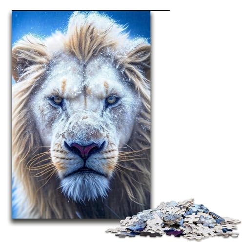 1000-teiliges Löwenpuzzle für Erwachsene, Heimkunstdekor, für Teenager ab 14 Jahren, Größe 50 x 75 cm von LLONGKT