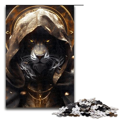 1000-teiliges Löwenpuzzle für Erwachsene, Heimkunstdekor, für Teenager ab 14 Jahren, Größe 50 x 75 cm von LLONGKT