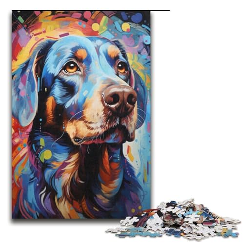 1000-teiliges Mal- und Farbpuzzle mit Hunden für Erwachsene. Das unmögliche Puzzle eignet ganze Familie (Größe 38 x 26 cm) von LLONGKT