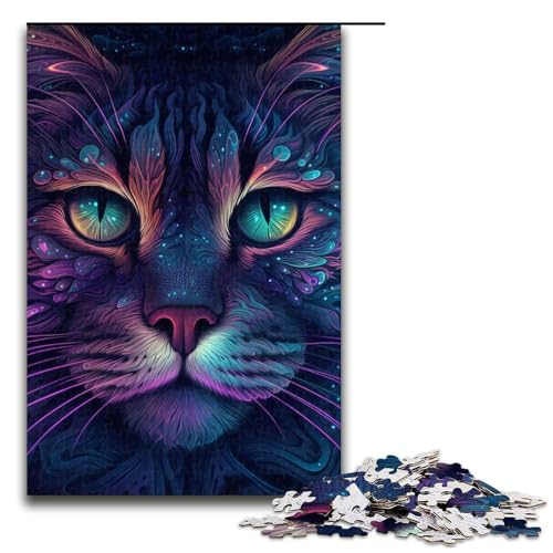 1000-teiliges Mystery-Puzzle, Holzpuzzle, pädagogisches Spielzeug zum Stressabbau, Größe 50 x 75 cm von LLONGKT
