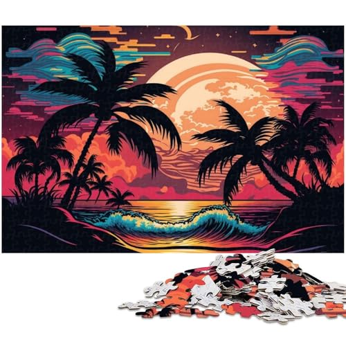 1000-teiliges Neon-Strand-Puzzle für Erwachsene und Teenager – Holzpuzzle zur Heimdekoration, Größe 50 x 75 cm 1000-teiliges Neon-Strand-Puzzle für Erwachsene und Teenager – Holzpuzzle zur Heimdekoration, Größe 50 x 75 cm von LLONGKT