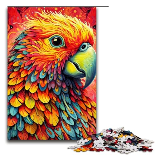 1000-teiliges Papageien-Puzzle für Erwachsene, lustiges Puzzle für Teenager ab 14 Jahren, Größe 50 x 75 cm von LLONGKT