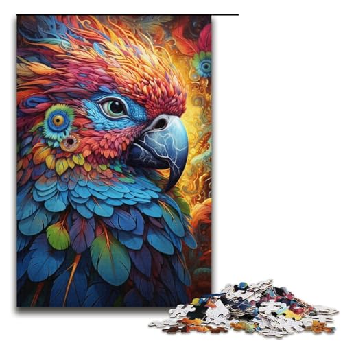 1000-teiliges Papageien-Puzzle für Erwachsene und Teenager – Papp-Puzzle zur Heimdekoration, Größe 38 x 26 cm von LLONGKT