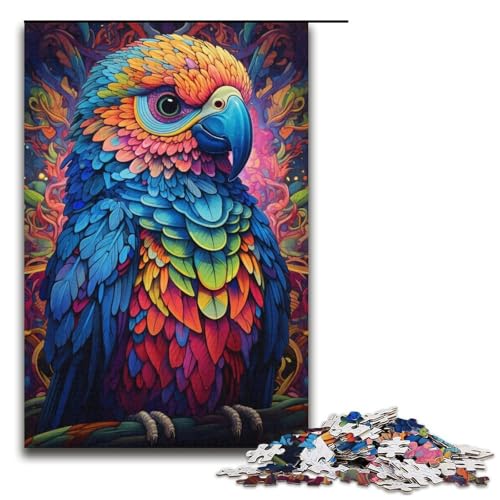 1000-teiliges Papageien-Puzzle für Papppuzzles, pädagogisches Spielzeug zum Stressabbau, Größe 38 x 26 cm von LLONGKT