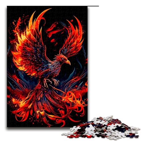 1000-teiliges Phoenix-Puzzle, Holzpuzzle, pädagogisches Spielzeug zum Stressabbau, Größe 50 x 75 cm von LLONGKT
